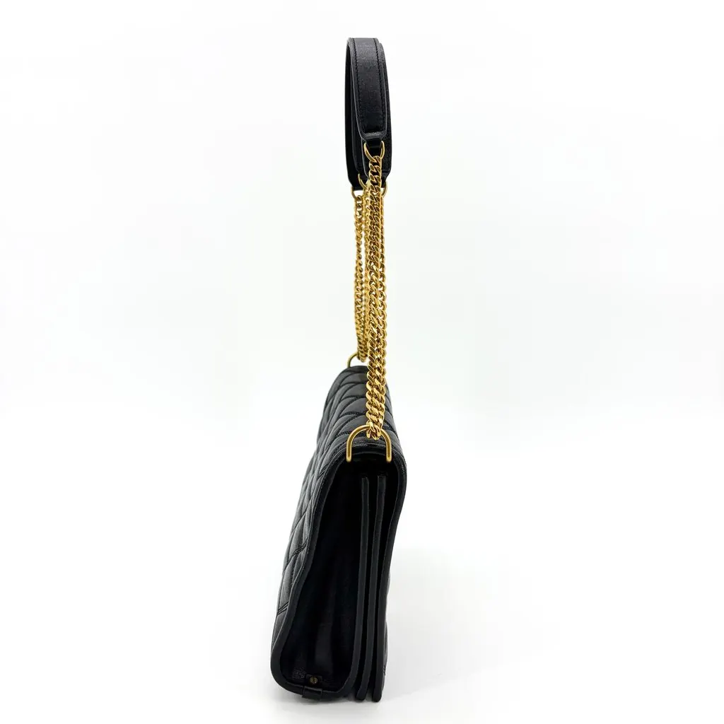 Saint Laurent Becky Medium Chain Shoulder Bag Black Gold Hardware Black Leather Very good - Model View
