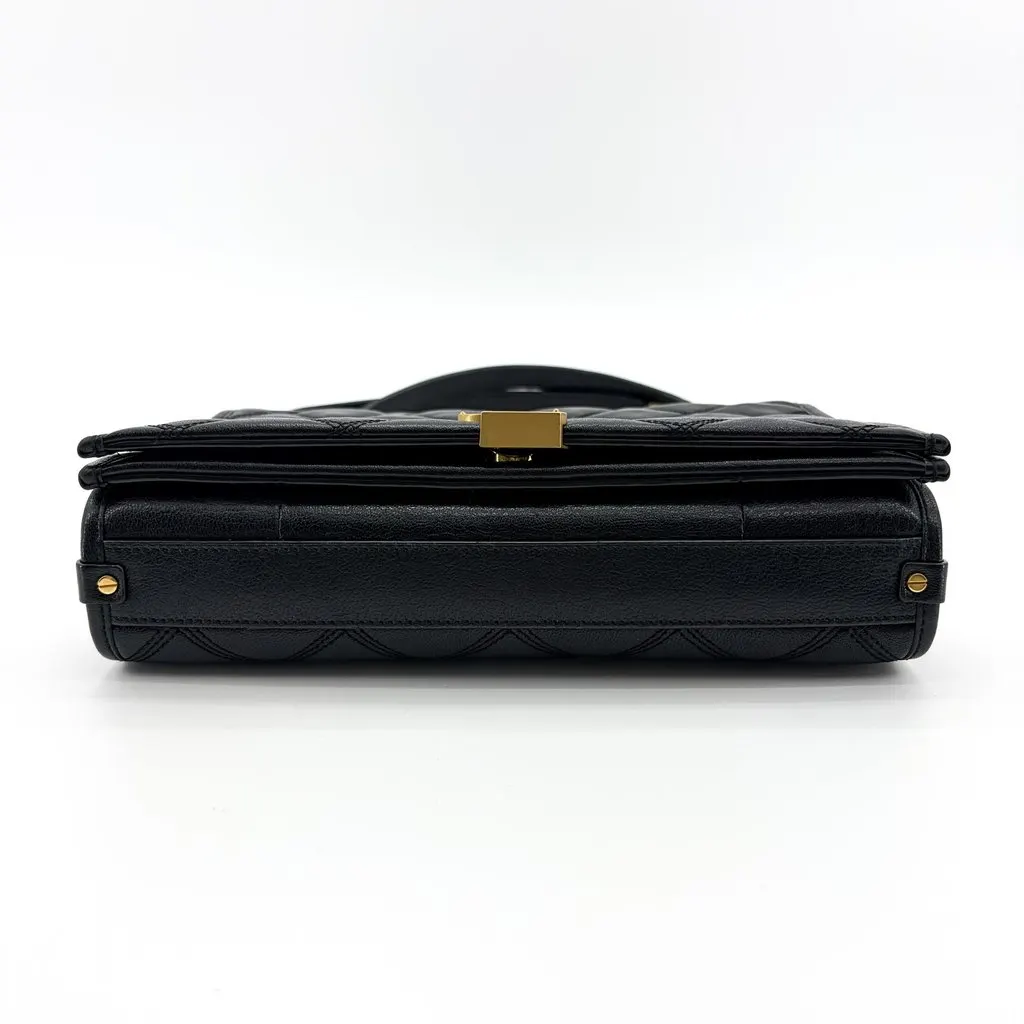 Saint Laurent Becky Medium Chain Shoulder Bag Black Gold Hardware Black Leather Very good - Box View