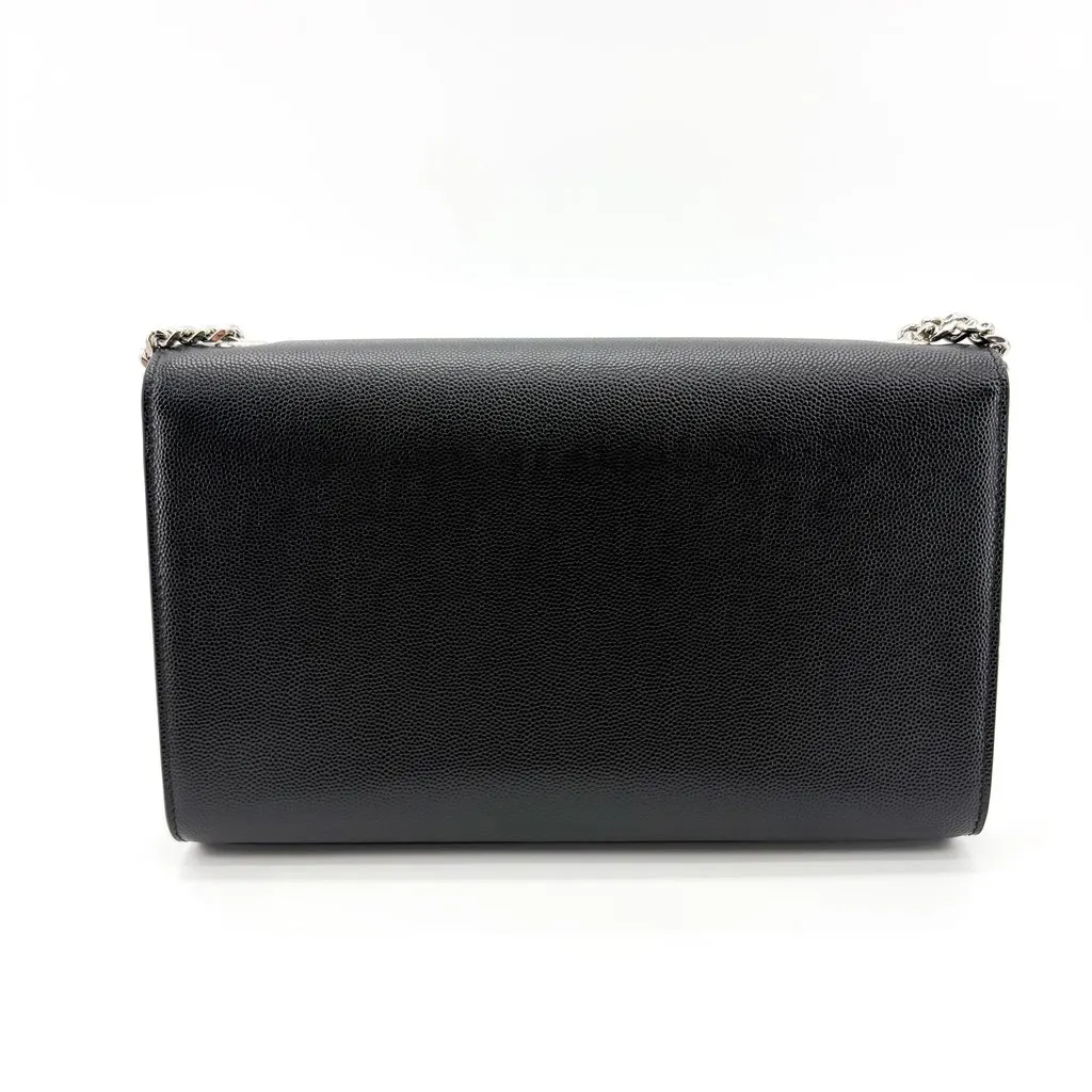 Saint Laurent Medium Kate Shoulder Bag Black Silver Hardware Black Leather Very good - Back View