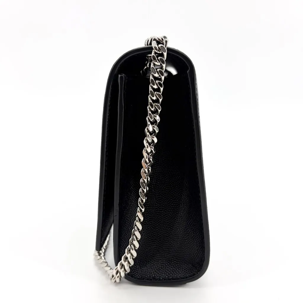 Saint Laurent Medium Kate Shoulder Bag Black Silver Hardware Black Leather Very good - Inside View
