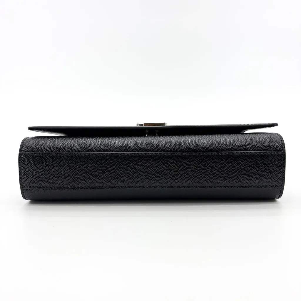 Saint Laurent Medium Kate Shoulder Bag Black Silver Hardware Black Leather Very good - Box View