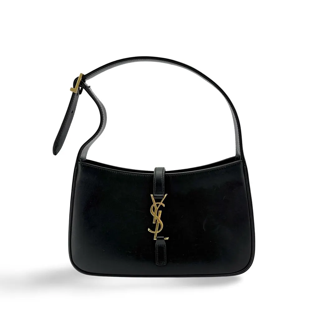 Saint Laurent Le 5 A 7 Hobo Bag Black Black Leather Very good - Front View