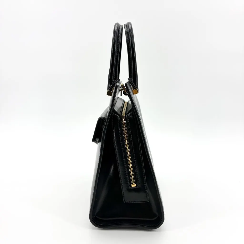 Saint Laurent Small Uptown Tote Bag Black Black Leather Very good - Model View