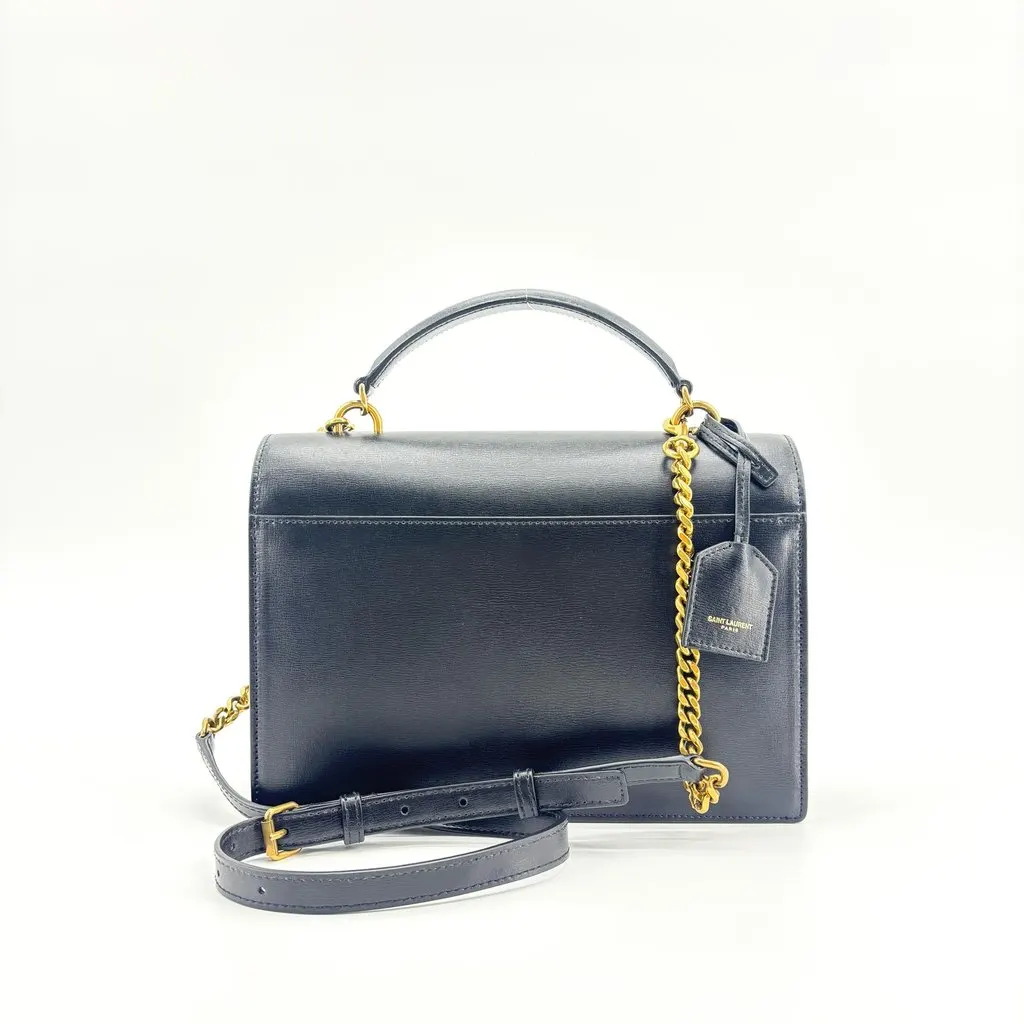 Saint Laurent Medium Sunset Top Handle Bag Black Black Leather Very good - Inside View