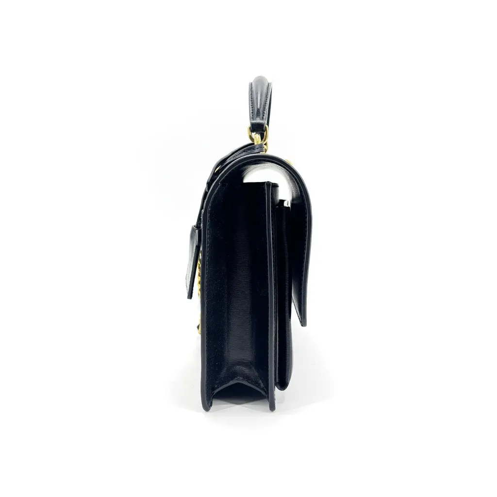 Saint Laurent Medium Sunset Top Handle Bag Black Black Leather Very good - Model View