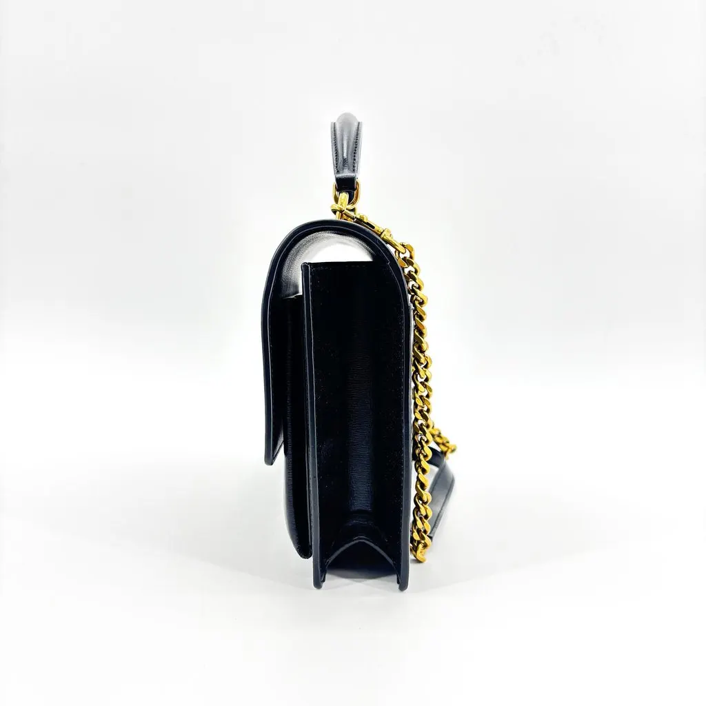 Saint Laurent Medium Sunset Top Handle Bag Black Black Leather Very good - Box View