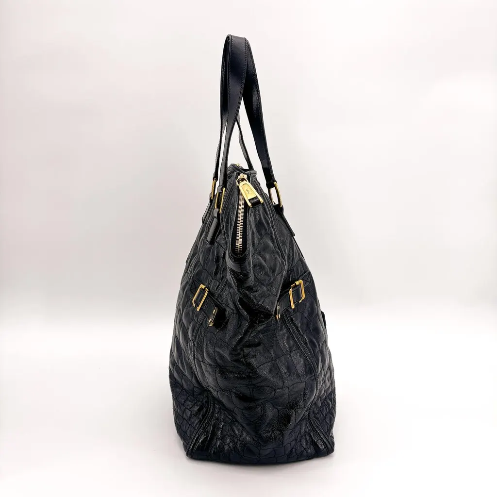 Saint Laurent Downtown Large Tote Bag Black Leather Good - Model View