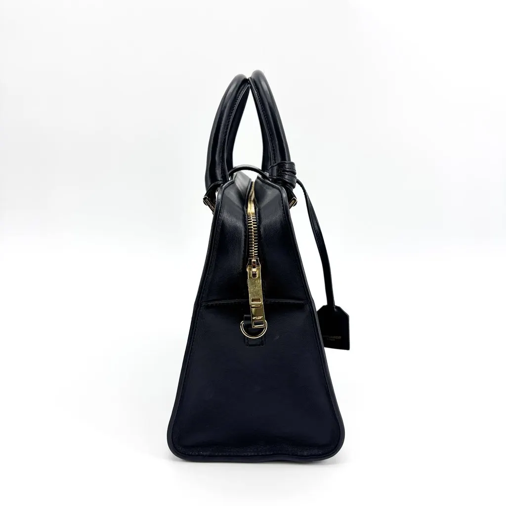 Saint Laurent Small Monogram Cabas Bag Black Black Leather Very good - Box View
