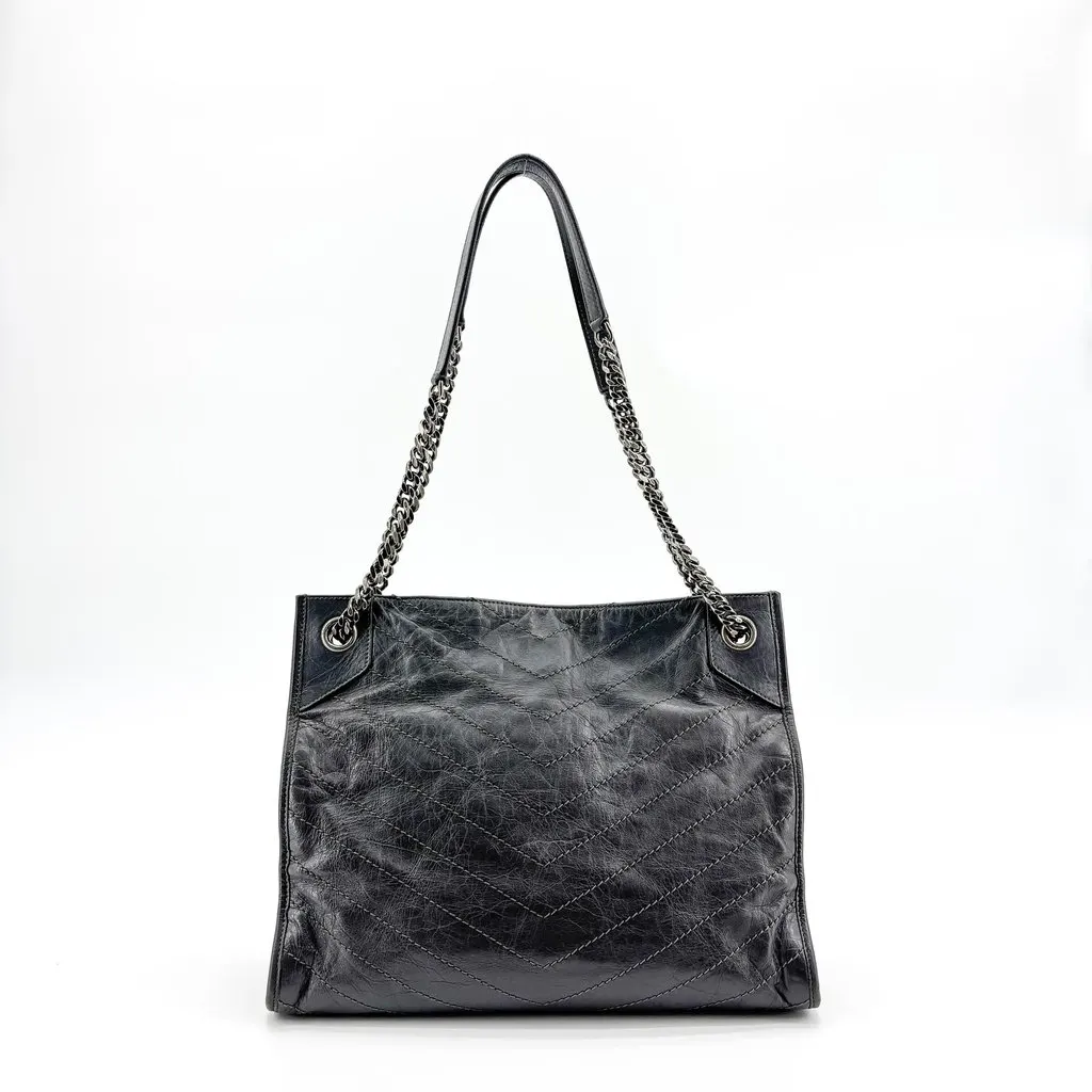 Saint Laurent Niki Shopping Bag Medium Vintage Leather Black Black Leather Good - Inside View