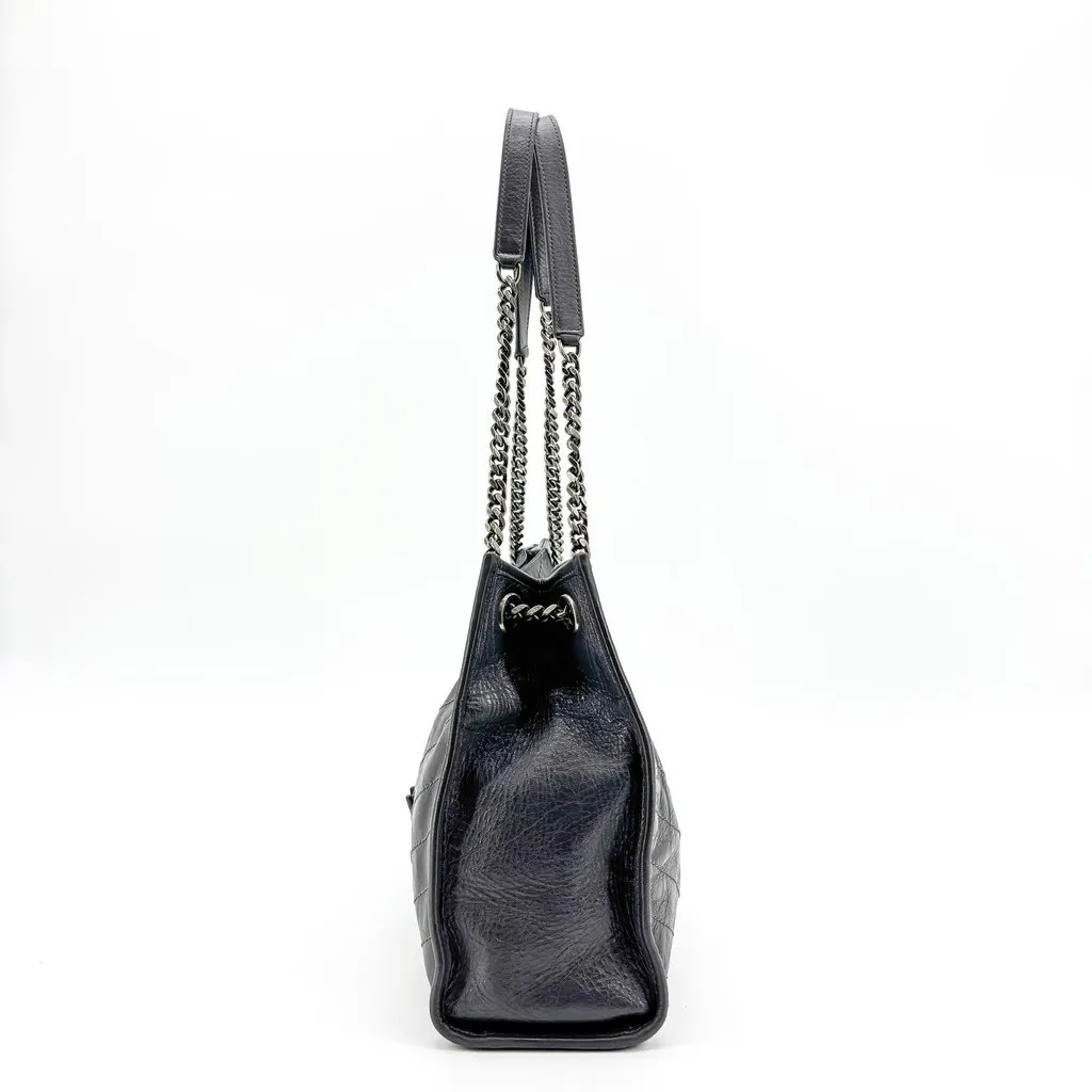 Saint Laurent Niki Shopping Bag Medium Vintage Leather Black Black Leather Good - Box View