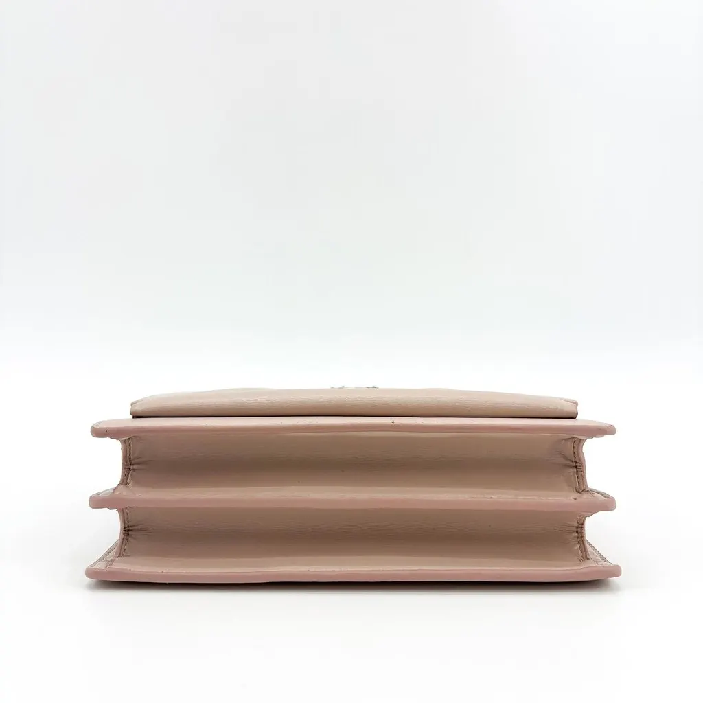 Saint Laurent Small Sunset Shoulder Bag Powder Pink Silver Beige Leather Good - Box View