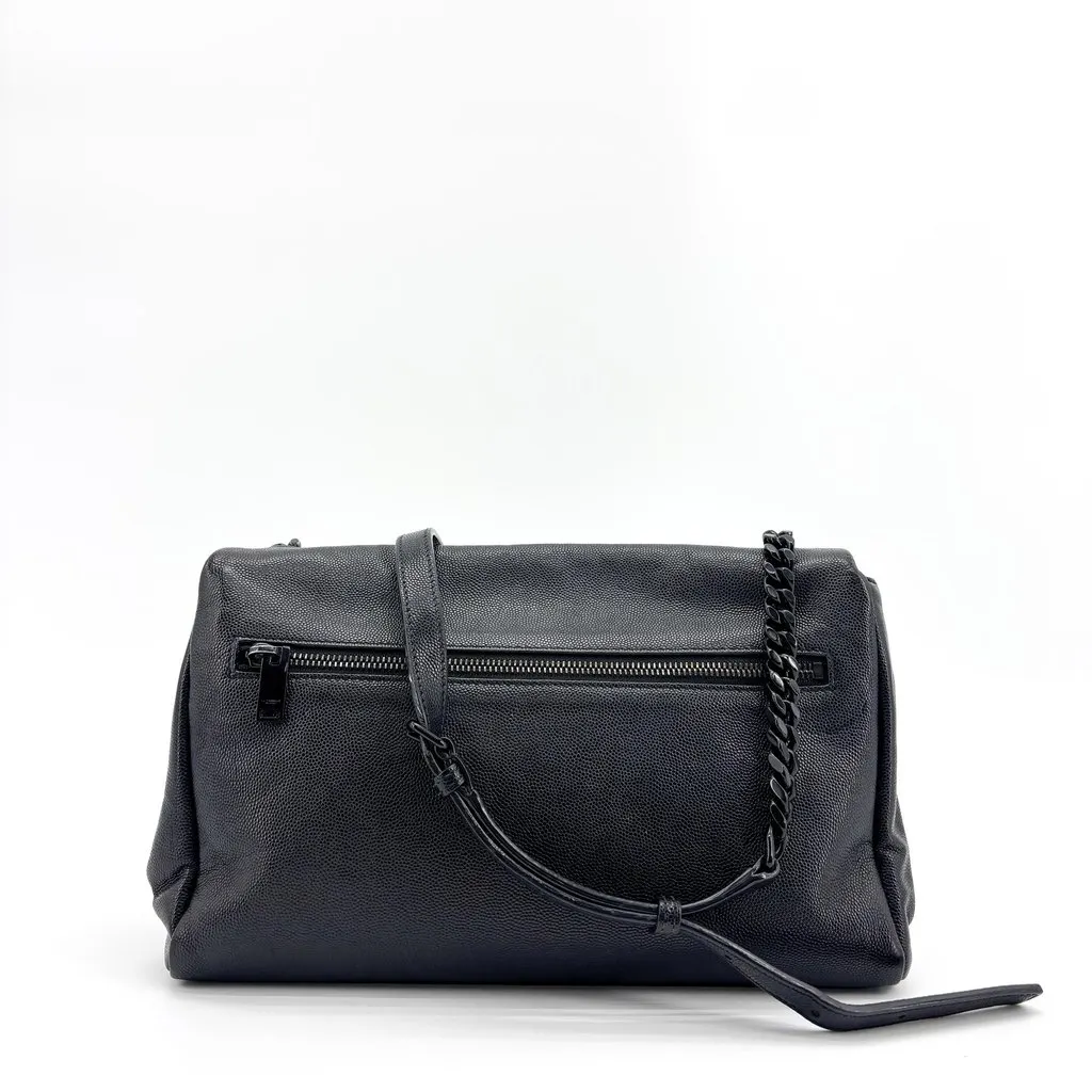 Saint Laurent Nolita Medium Shoulder Bag Black Black Leather Good - Back View
