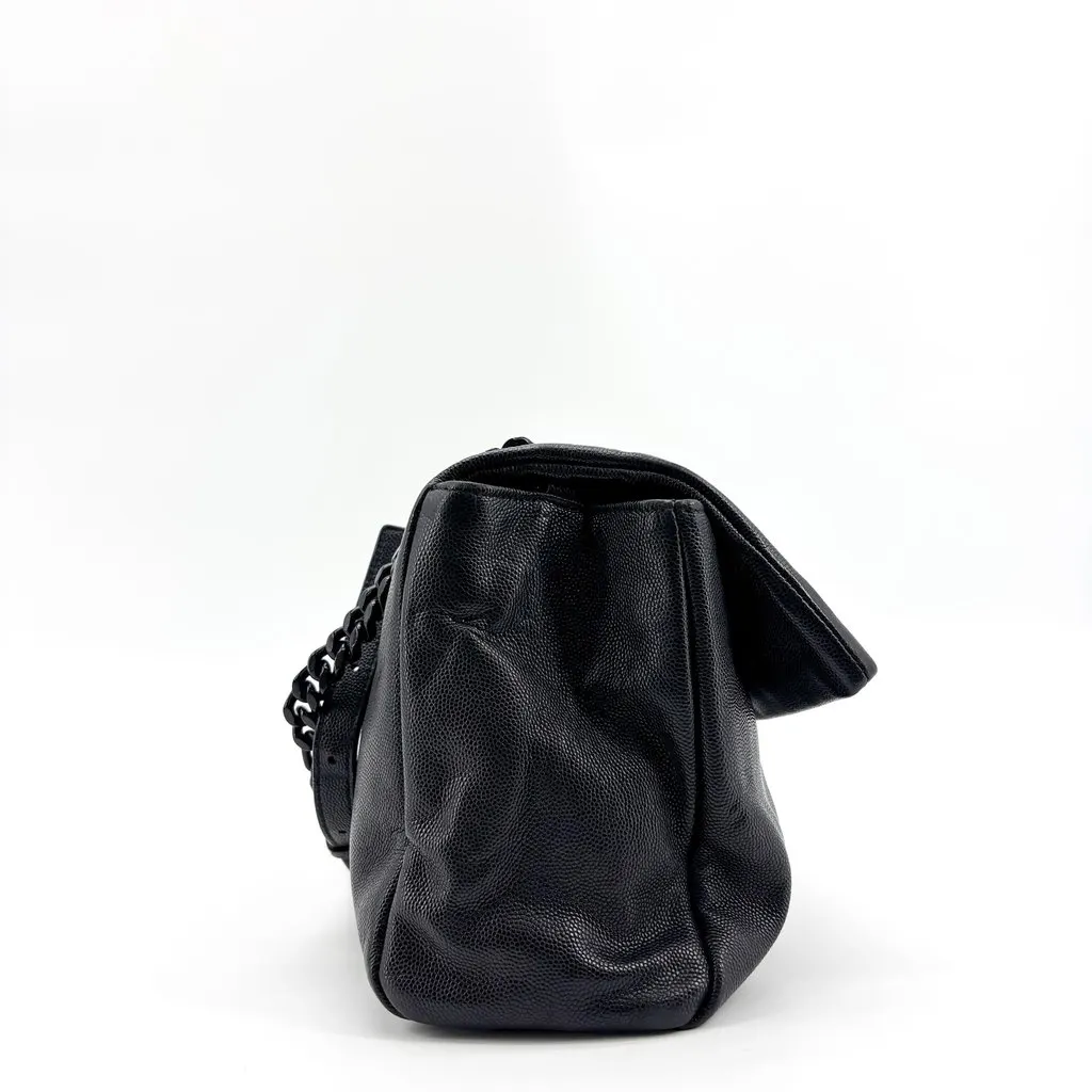 Saint Laurent Nolita Medium Shoulder Bag Black Black Leather Good - Model View