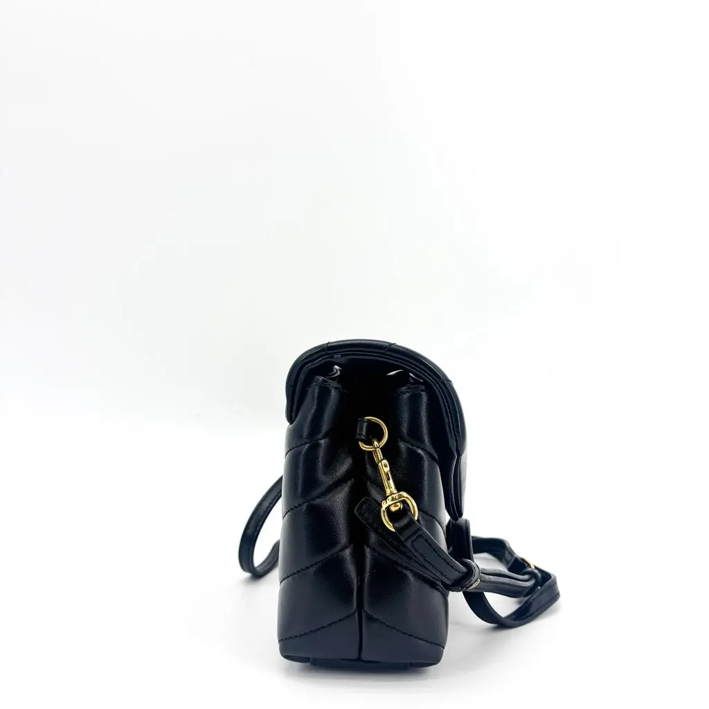 Saint Laurent Toy Loulou Bag in Quilted Leather Black Gold Black Leather Good - Box View