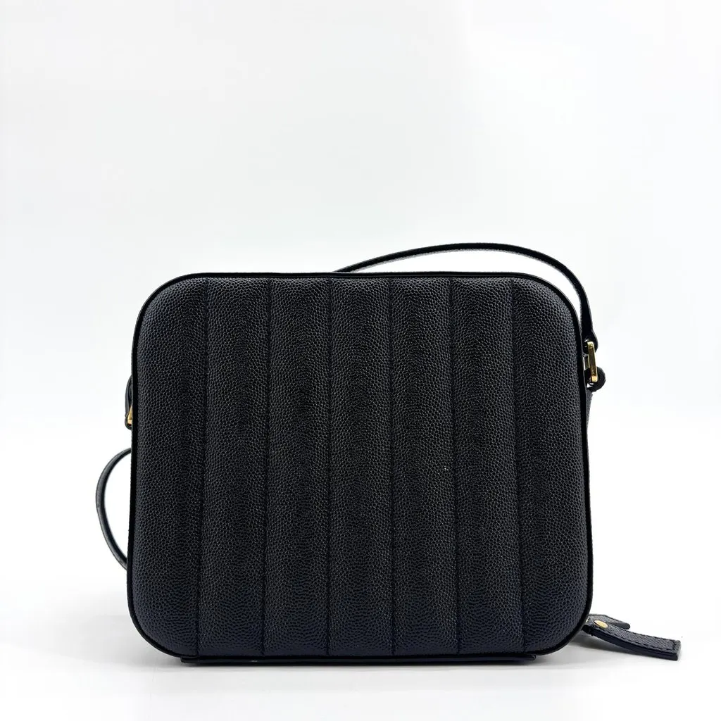 Saint Laurent Vicky Small Camera Bag Black Black Leather Very good - Back View