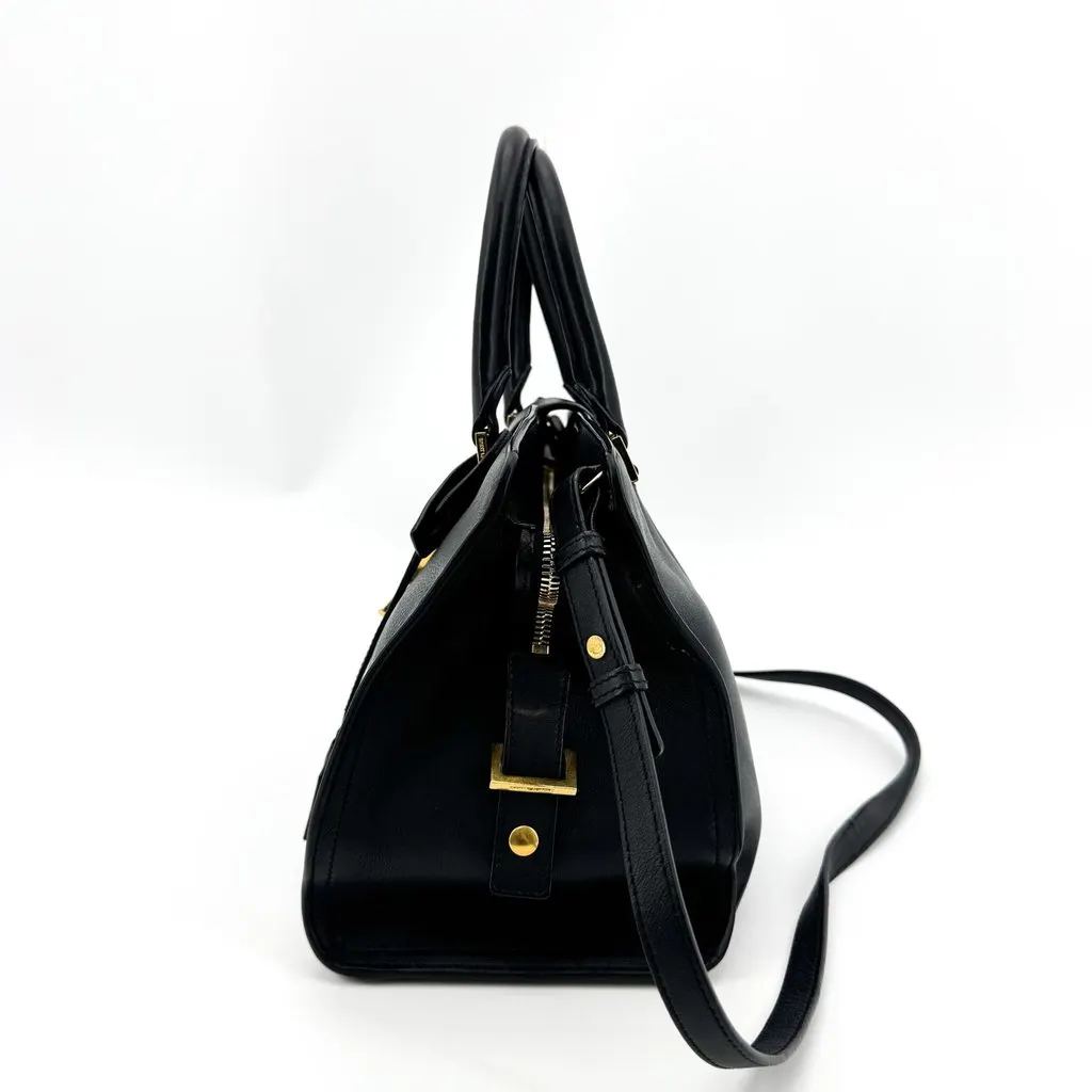 Saint Laurent Monogram Cabas Bag Small Black Gold Black Leather Fair - Model View