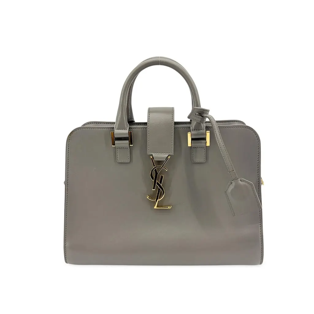 Saint Laurent Baby Monogram Cabas Bag Grey Gold MultiColor Leather Good - Front View