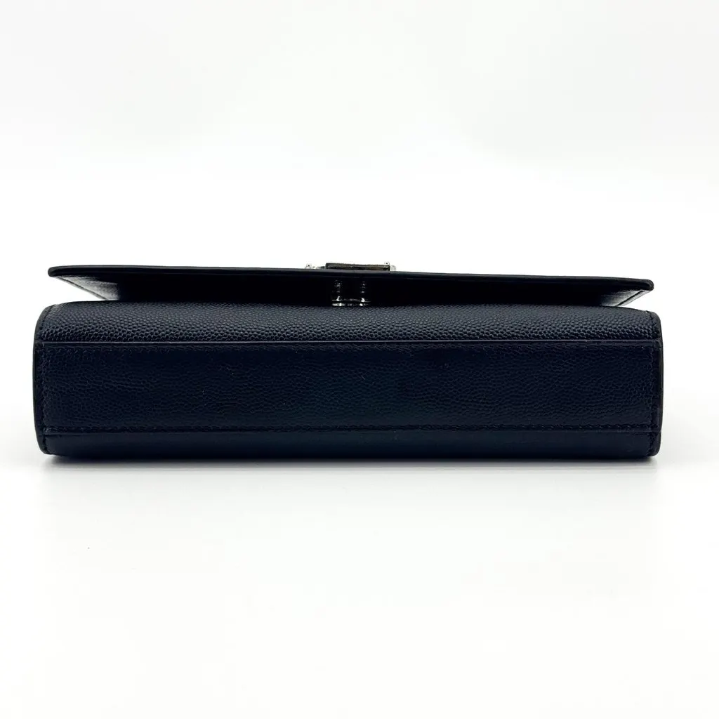Saint Laurent Small Kate Shoulder Bag Black Silver Hardware Black Leather Good - Box View