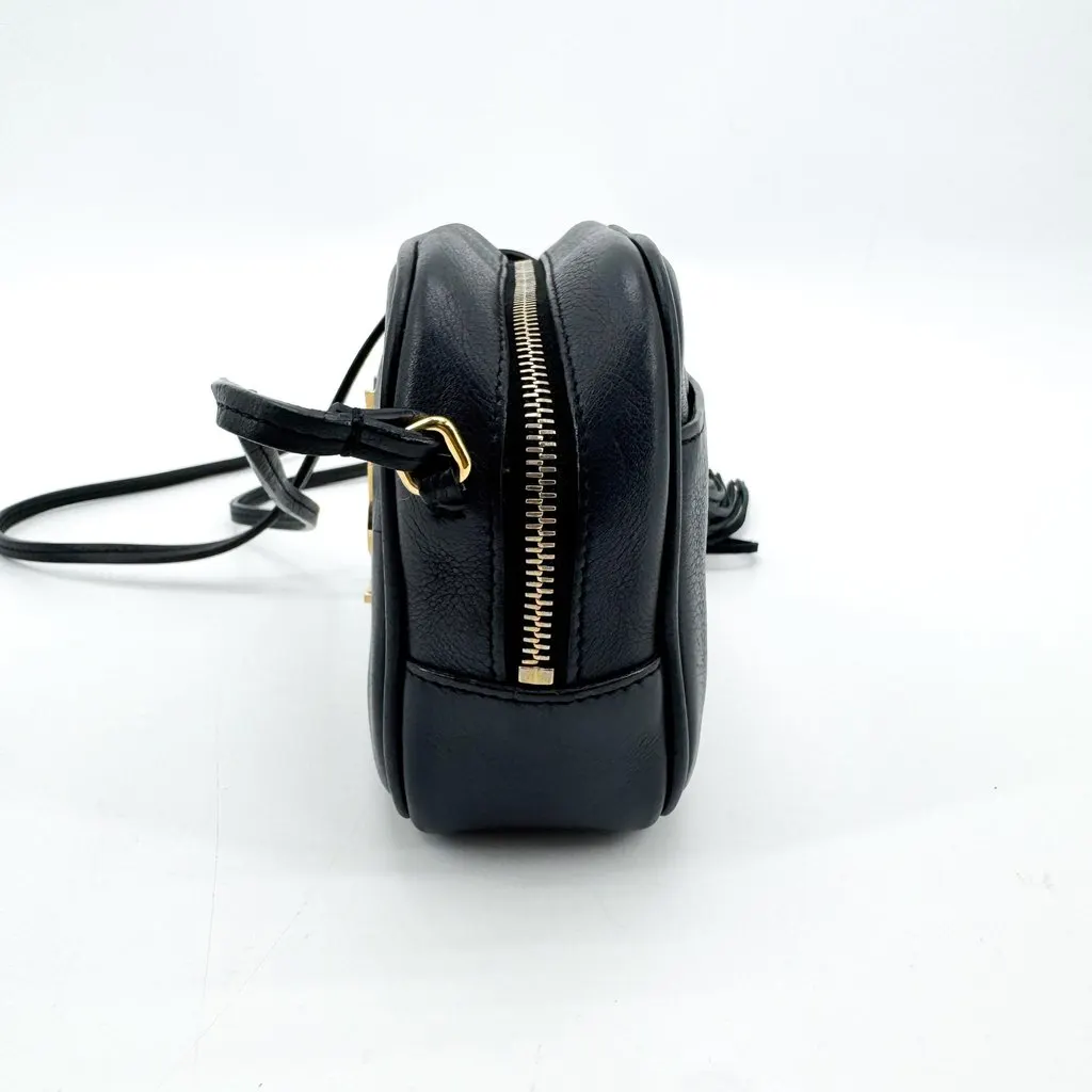 Saint Laurent Baby Lou Mini Camera Bag Smooth Leather Black Gold Black Leather Good - Inside View