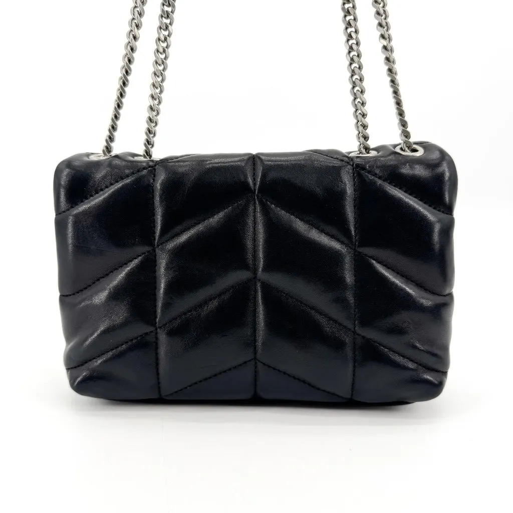 Saint Laurent Toy Loulou Puffer Bag Black Silver Black Leather Very good - Inside View