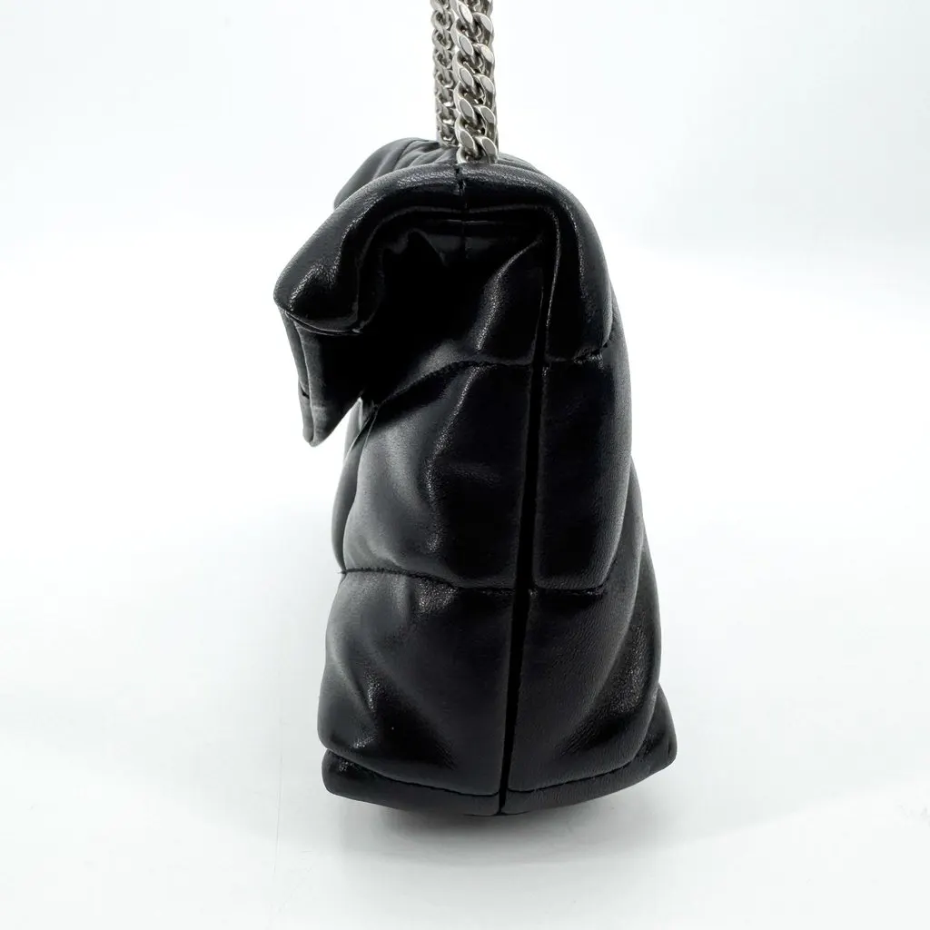 Saint Laurent Toy Loulou Puffer Bag Black Silver Black Leather Very good - Model View