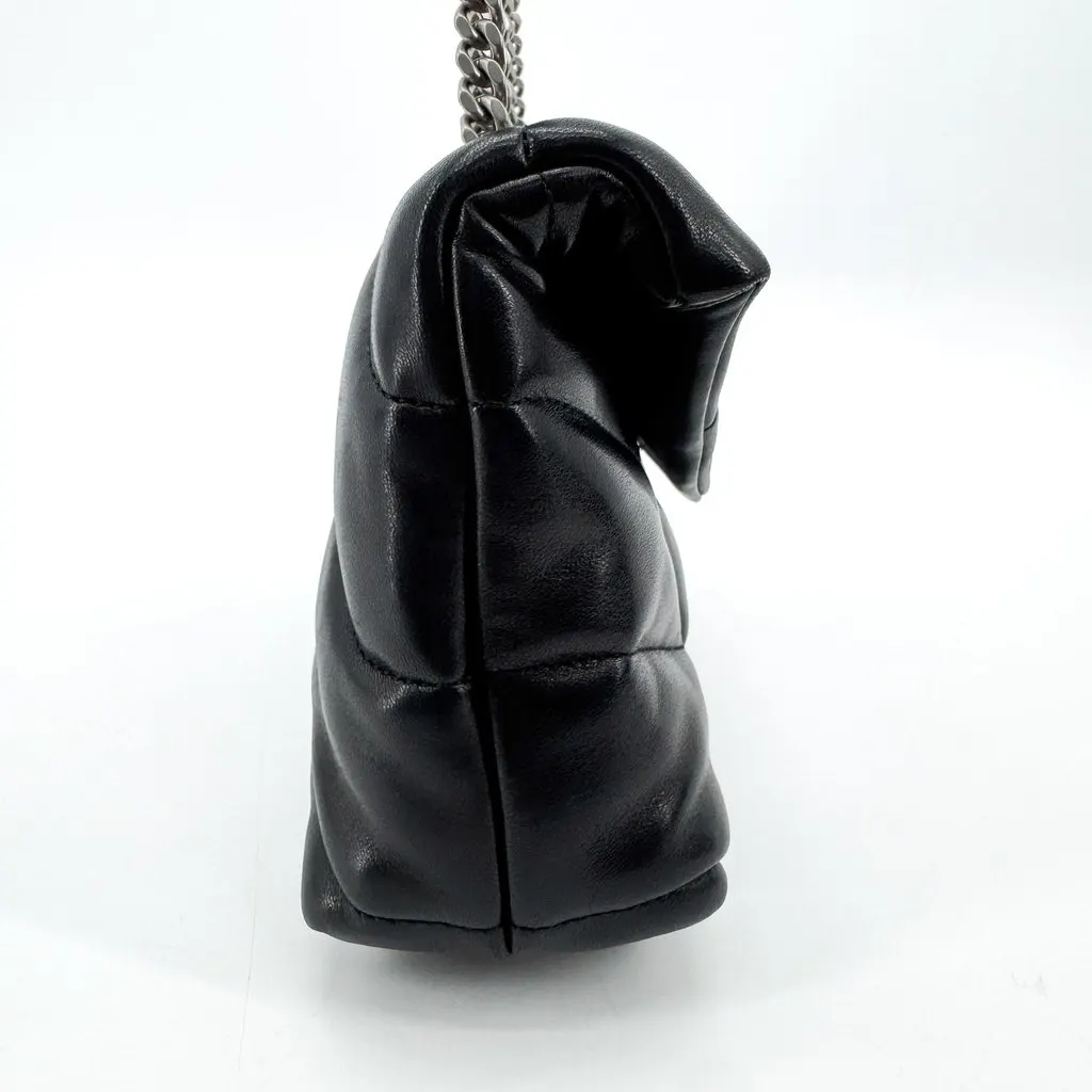 Saint Laurent Toy Loulou Puffer Bag Black Silver Black Leather Very good - Box View