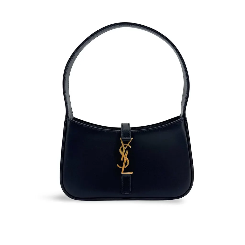 Saint Laurent Le 5 À 7 Mini Shoulder Bag Black Black Leather Good - Front View