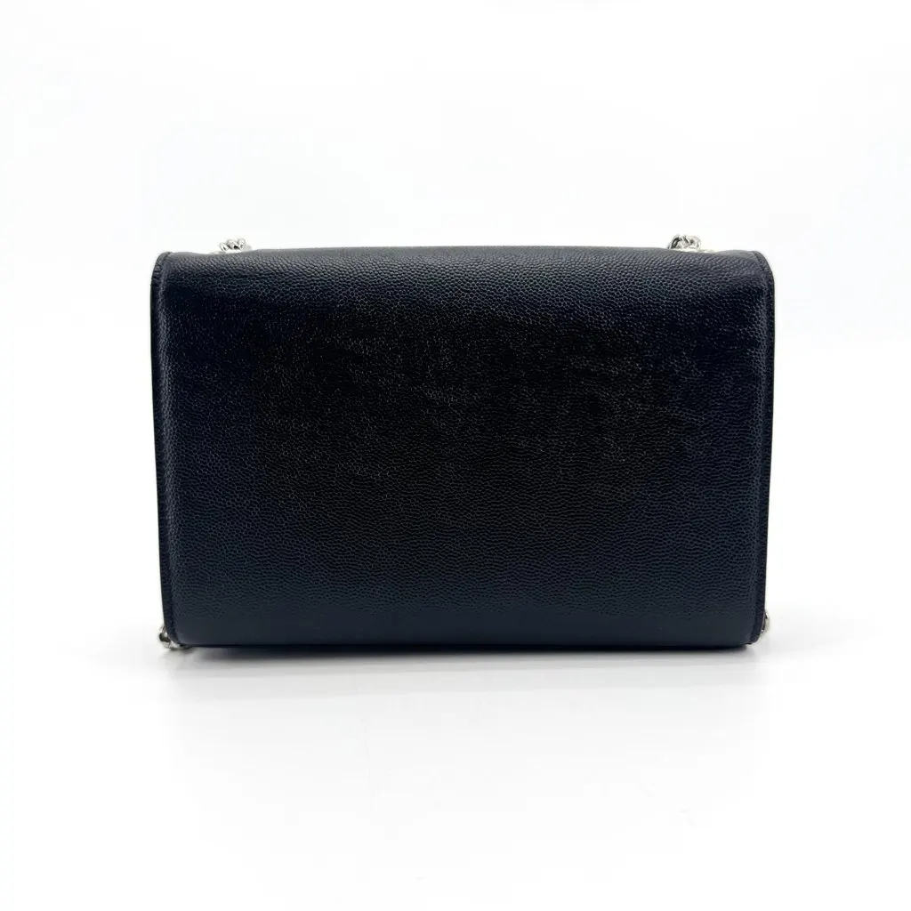 Saint Laurent Small Kate Shoulder Bag Black Silver Black Leather Very good - Back View