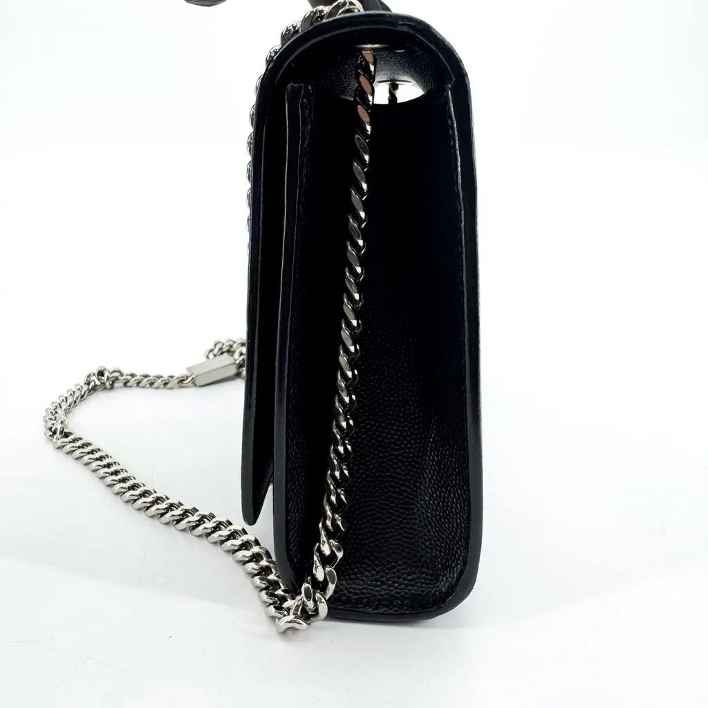 Saint Laurent Small Kate Shoulder Bag Black Silver Black Leather Very good - Inside View