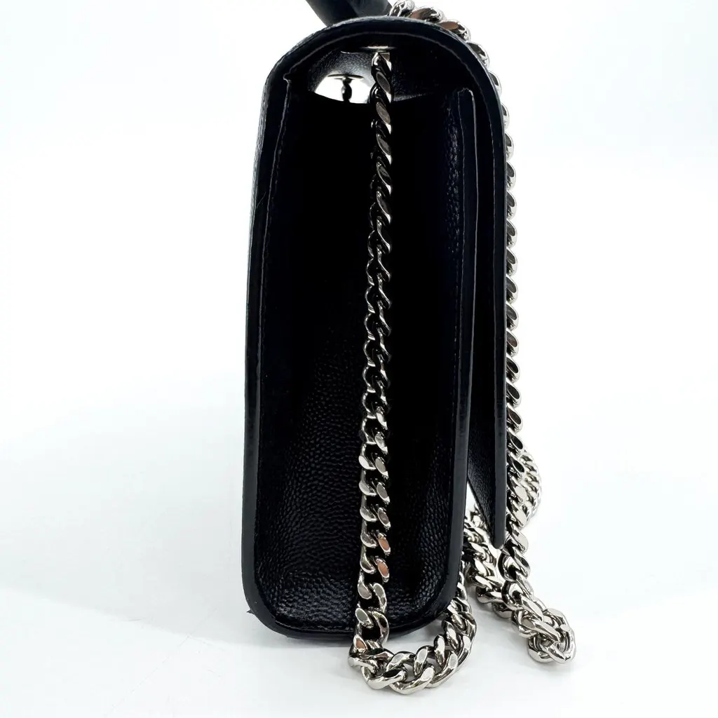 Saint Laurent Small Kate Shoulder Bag Black Silver Black Leather Very good - Model View
