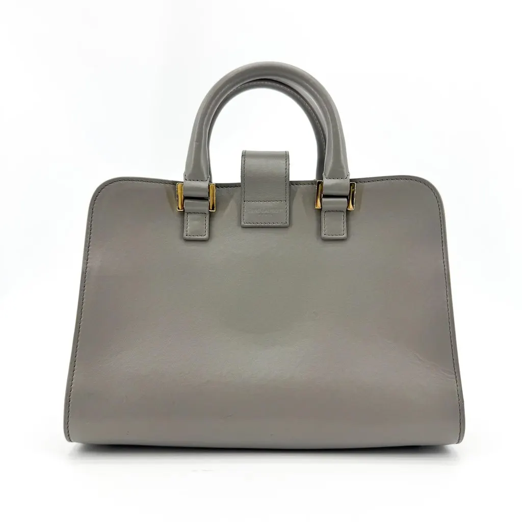 Saint Laurent Baby Monogram Cabas Bag Grey Gold Gold Leather Good - Inside View