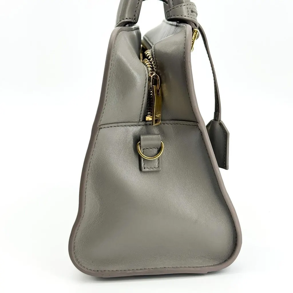 Saint Laurent Baby Monogram Cabas Bag Grey Gold Gold Leather Good - Box View