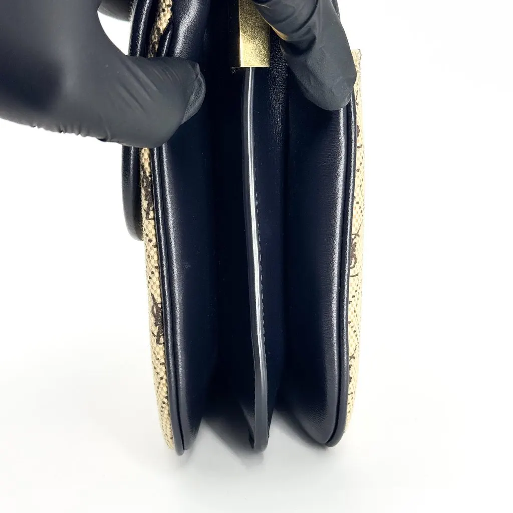 Saint Laurent Le Monogramme Canvas Shoulder Bag Black Beige Beige Canvas Very good - Inside View