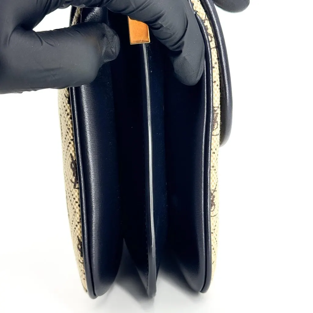 Saint Laurent Le Monogramme Canvas Shoulder Bag Black Beige Beige Canvas Very good - Model View