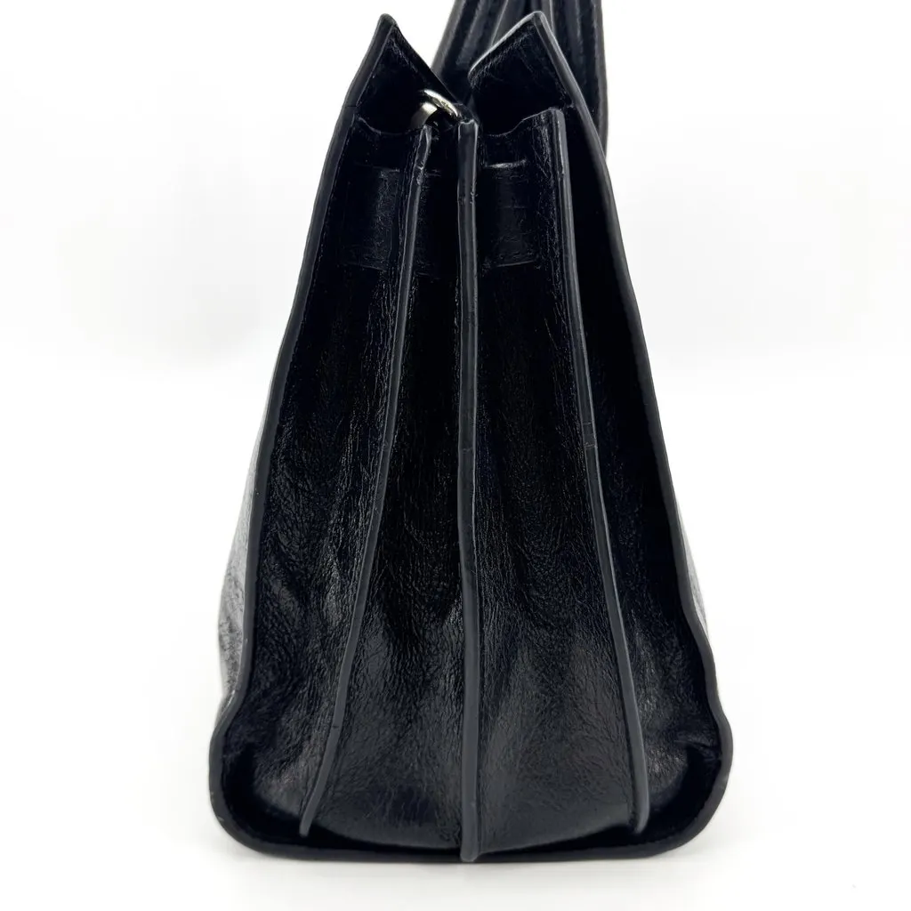 Saint Laurent Classic Small Sac De Jour Bag in Crinkled Vintage Leather Black Black Leather Good - Inside View
