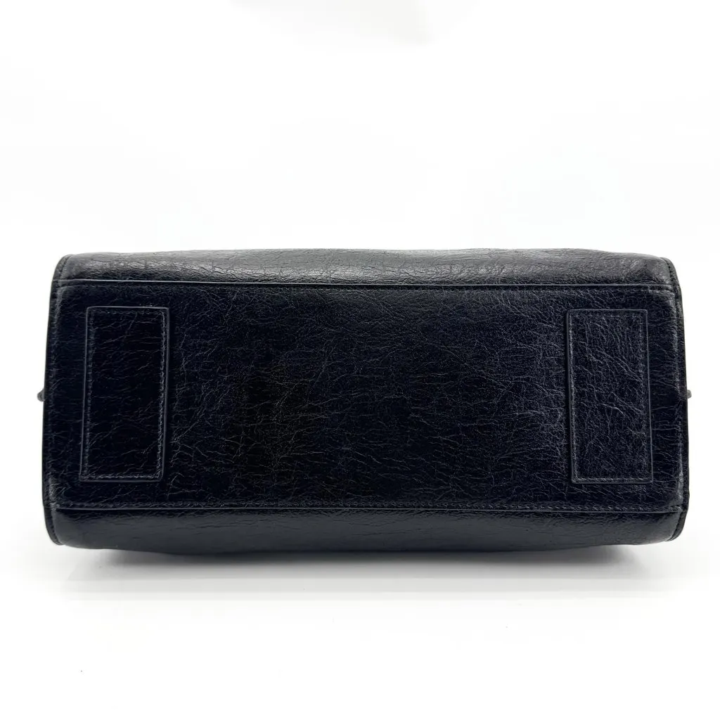 Saint Laurent Classic Small Sac De Jour Bag in Crinkled Vintage Leather Black Black Leather Good - Box View