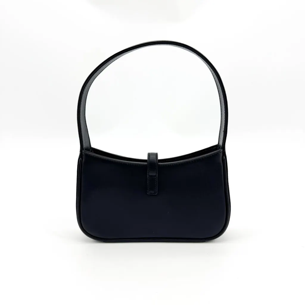 Saint Laurent Le 5 A 7 Mini Hobo Bag Black Black Leather Good - Inside View
