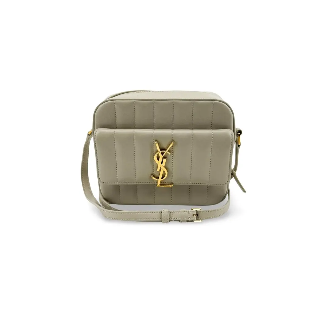 Saint Laurent Vicky Toy Camera Bag Grey Gold MultiColor Leather Fair - Front View