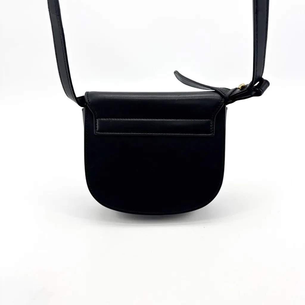 Saint Laurent Kaia Small Satchel Bag Black Gold Black Leather Good - Back View
