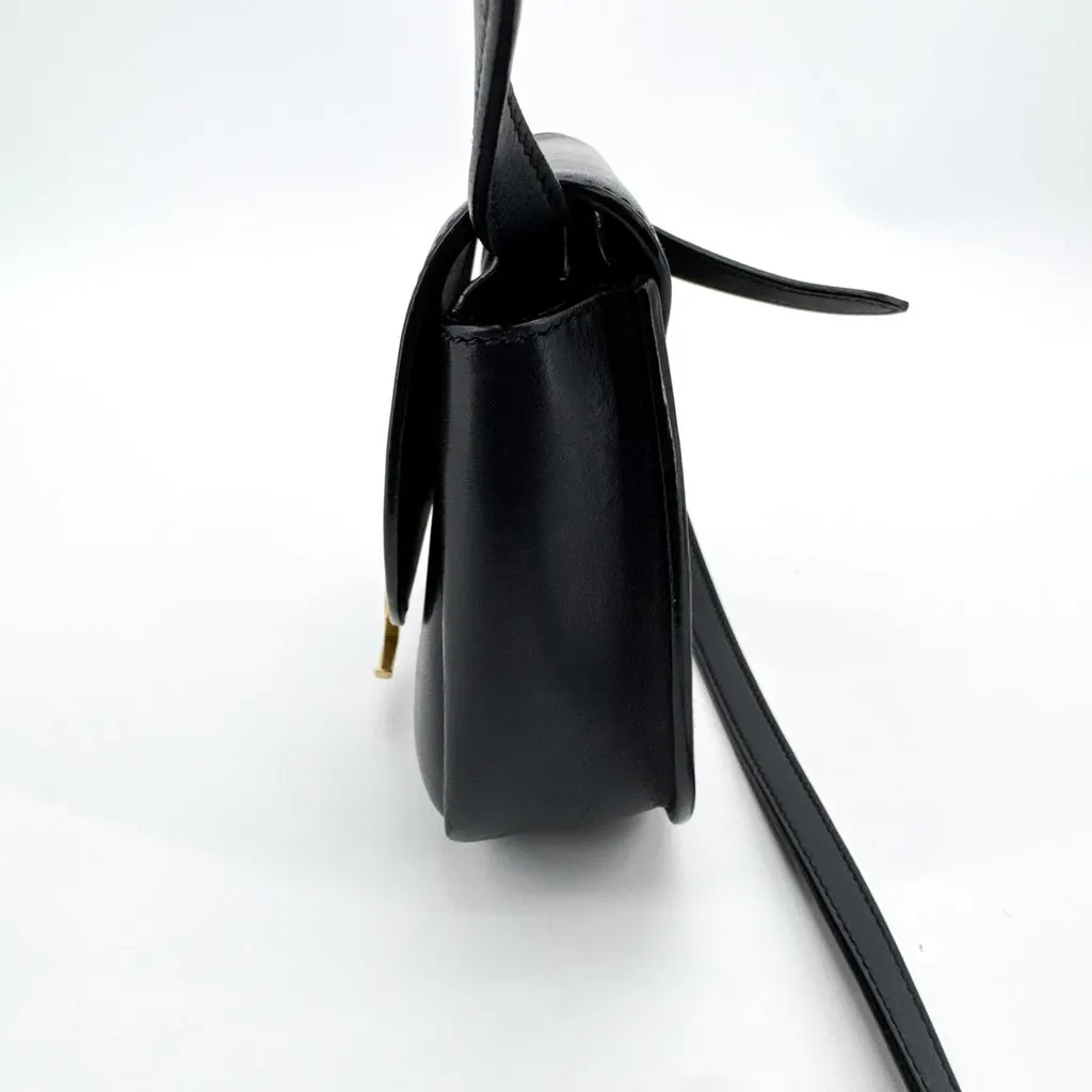 Saint Laurent Kaia Small Satchel Bag Black Gold Black Leather Good - Inside View
