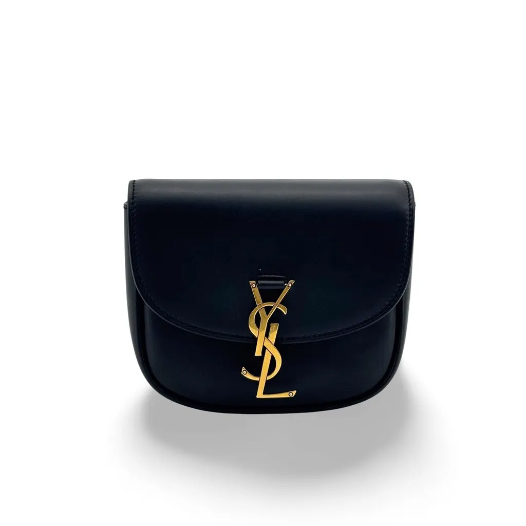 Saint Laurent Kaia Mini Crossbody Bag Black Gold Hardware Black Leather Very good - Front View