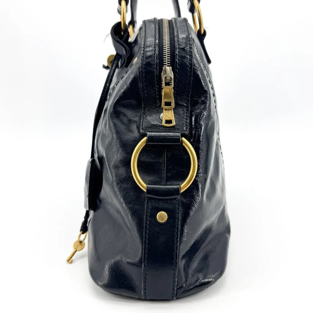 Saint Laurent Large Muse Bag Black Patent Leather Black Leather Good - Inside View
