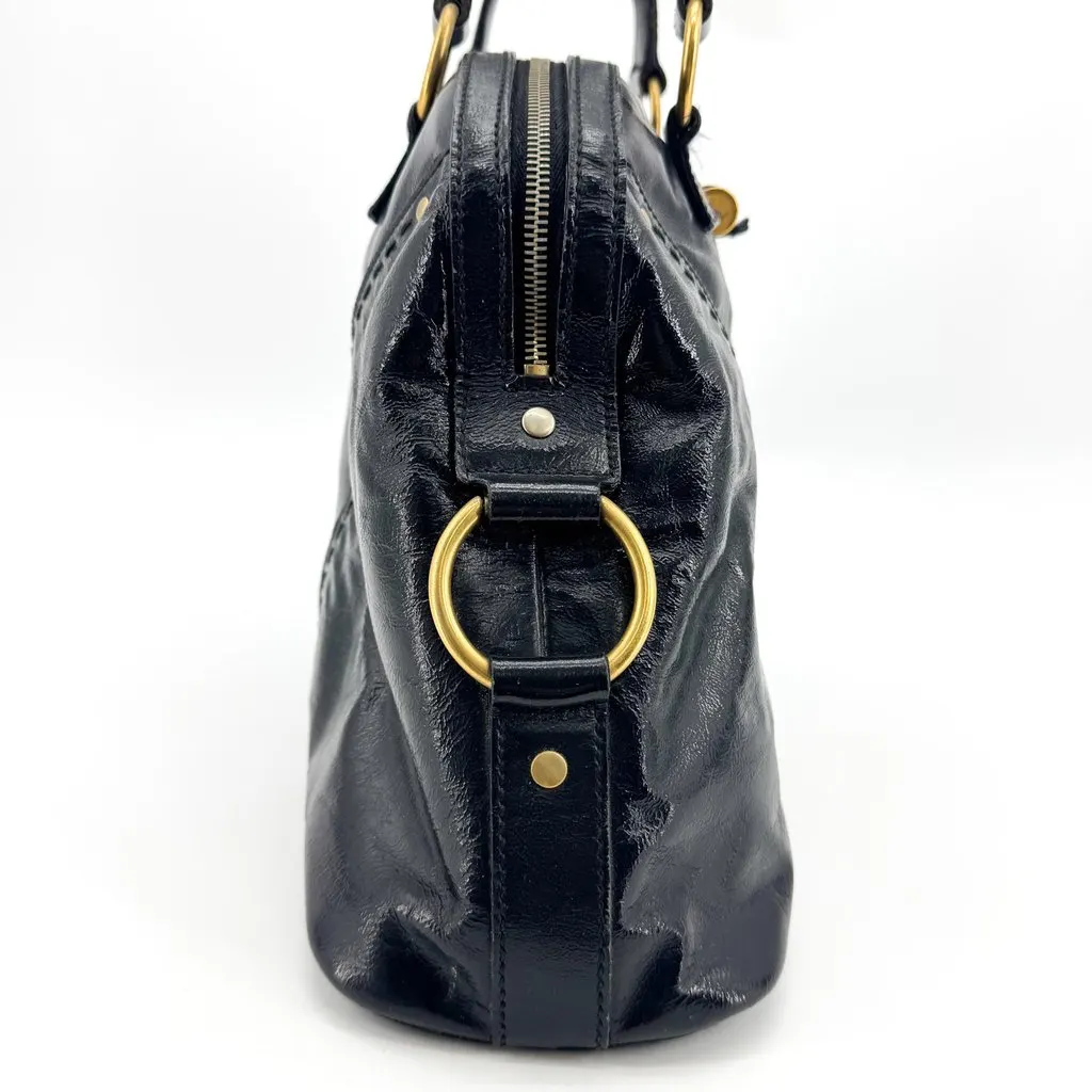 Saint Laurent Large Muse Bag Black Patent Leather Black Leather Good - Model View