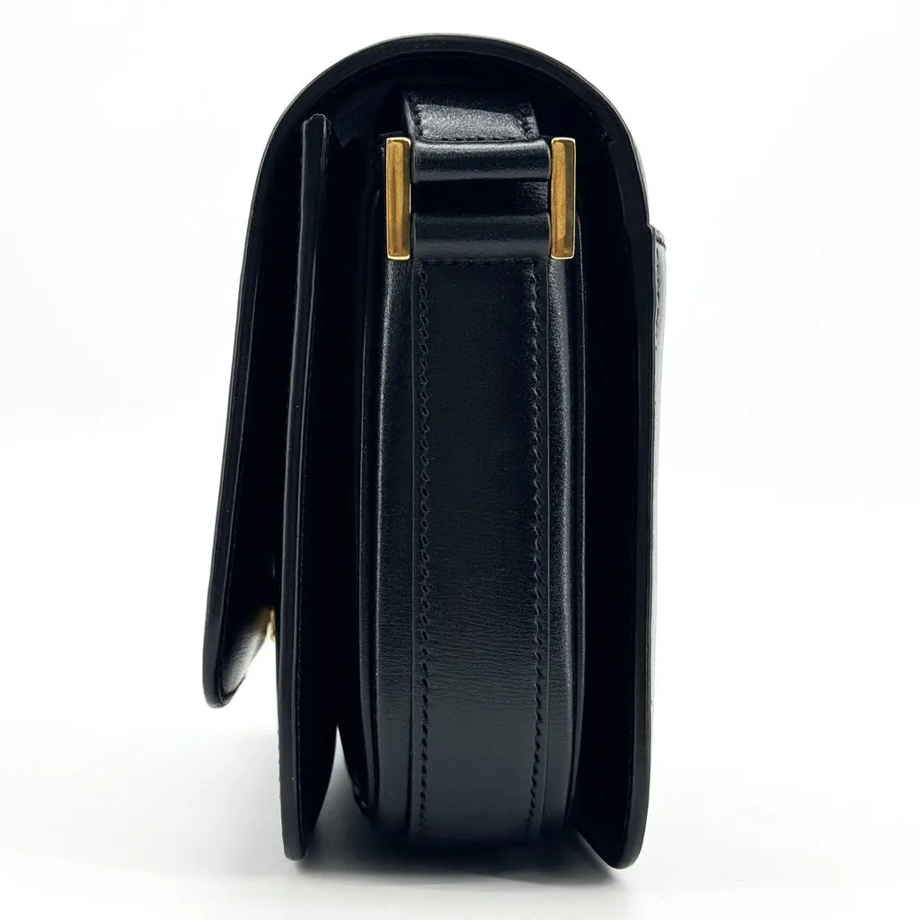 Saint Laurent June Box Shoulder Bag Black Black Leather Very good - Model View