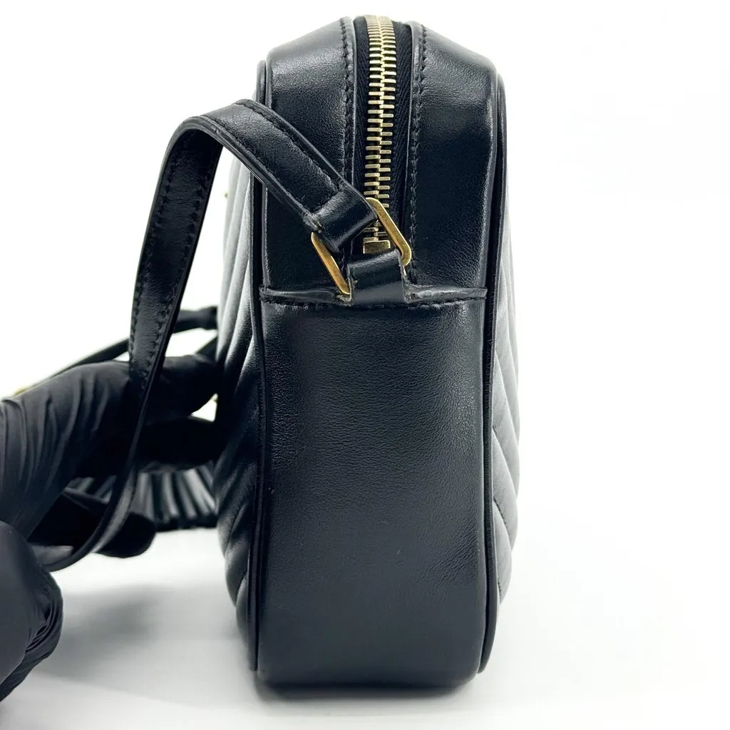 Saint Laurent Lou Camera Bag in Quilted Leather Black Black Leather Good - Inside View