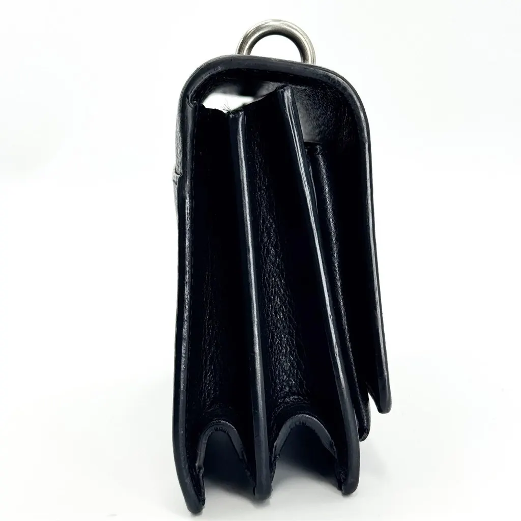 Saint Laurent Mini Sunset Shoulder Bag Black Silver Hardware Black Leather Good - Box View