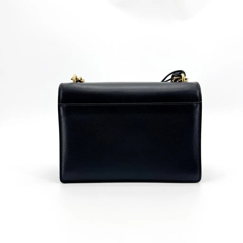 Saint Laurent Small Sunset Chain Shoulder Bag Black Gold Black Leather Very good - Inside View