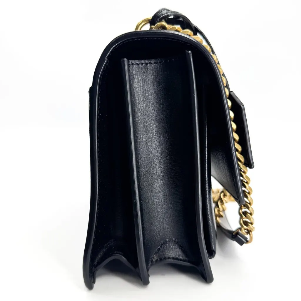 Saint Laurent Small Sunset Chain Shoulder Bag Black Gold Black Leather Very good - Box View