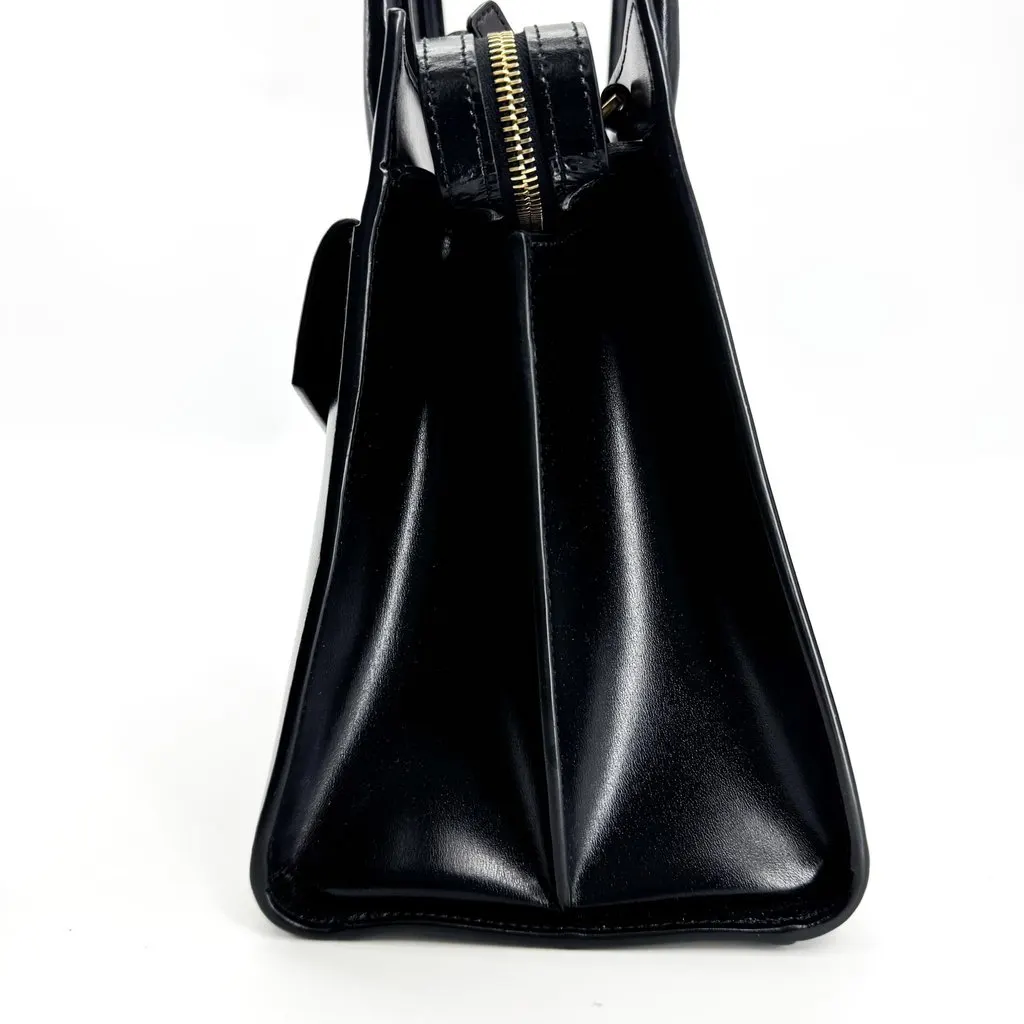 Saint Laurent Medium Uptown Tote Bag Black Black Leather Good - Model View