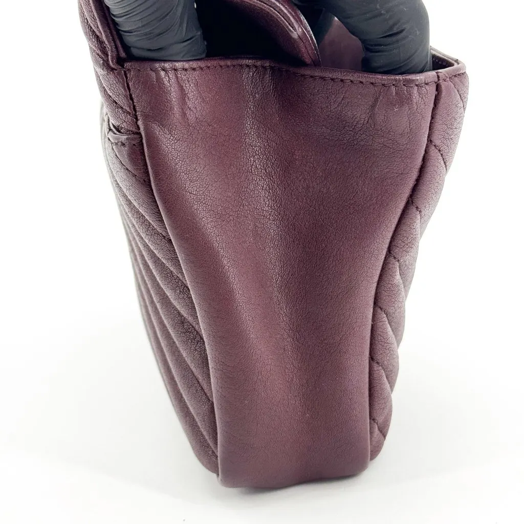 Saint Laurent College Small Top Handle Shoulder Bag Burgundy Burgundy Leather Good - Box View